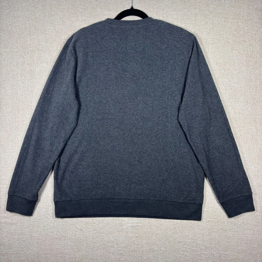 Theory Mens Danen Sweatshirt Charcoal Gray Crew Neck Cotton XL